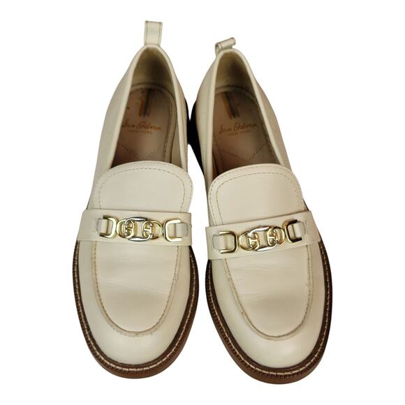 Sam Edelman‎ New York Christy Cream Loafer Leather Shoes Women's Size 7 US - Picture 1 of 10
